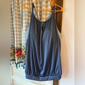 Cacique brand bathing suit top. Bra style top with tank top attached. Size 44F